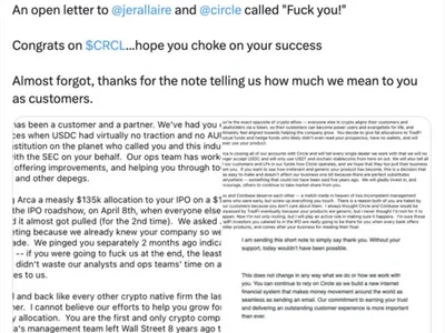 Arca exec drops F-bomb on Circle in letter trashing its IPO - million, second, one, Crypto, circle, Cointelegraph