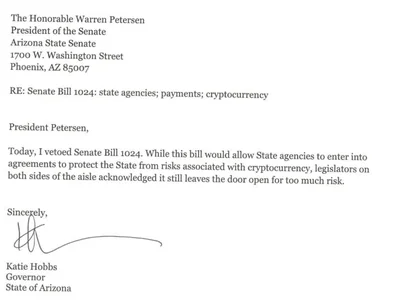 Arizona governor kills two crypto bills, cracks down on Bitcoin ATMs - bitcoin, Cointelegraph, state, atm, Crypto, senate, house