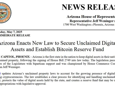  Arizona governor signs law for state to keep unclaimed crypto  - Cointelegraph, Crypto, state, senate, law, sb, bitcoin, house