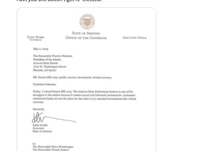 Bitcoiners blast Arizona governor’s ‘ignorance’ after Bitcoin bill veto - Cointelegraph, bitcoin, state, april, senate, Crypto, hodl