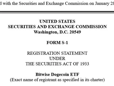 Bitwise files with SEC for spot Dogecoin ETF - ada, sec, xrp, etf, solana, ten, doge, cardano, Crypto, Cointelegraph, dogecoin