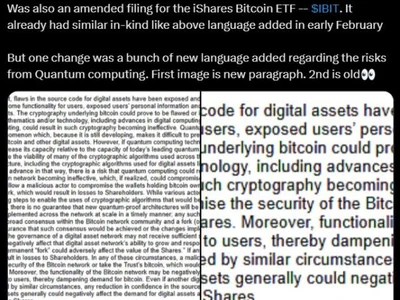 BlackRock flags quantum computing as risk for Bitcoin ETFs - ibit, satoshi, Cointelegraph, bitcoin, quantum, tether, Crypto, imo
