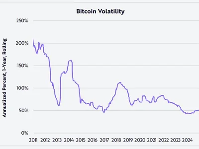 BTC volatility hits record low, stablecoin transaction value tops Visa — ARK - 2024, crypto, etf, visa, stablecoin, bitcoin, house, Crypto, ark, april, Cointelegraph