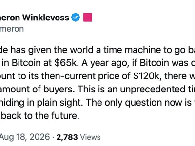 Cameron Winklevoss Says AI Trade Gave Bitcoin Investors A 'Time Machine' With BTC At $65K