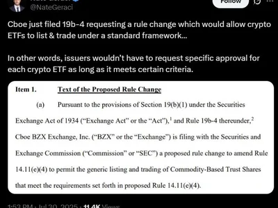 Cboe, NYSE Arca move to streamline crypto ETF listings with SEC rule change request - trump, senate, Crypto, Cointelegraph, etf, change, donald trump, rule, crypto, sec