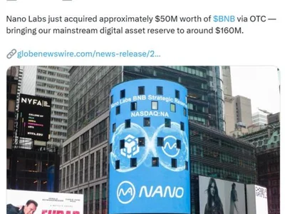 Chinese firm completes first buy in effort to stockpile 10% of BNB - nano, bnb, one, Cointelegraph, million, Crypto, bitcoin