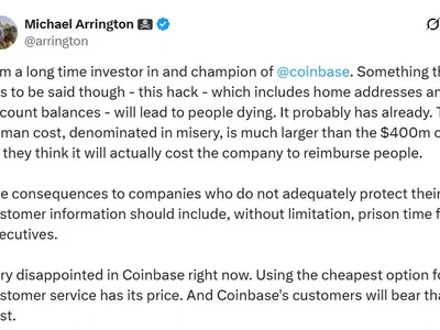 Coinbase data leak could put users in physical danger: TechCrunch founder - six, Cointelegraph, data, crypto, bitcoin, 2024, zero, Crypto, gu