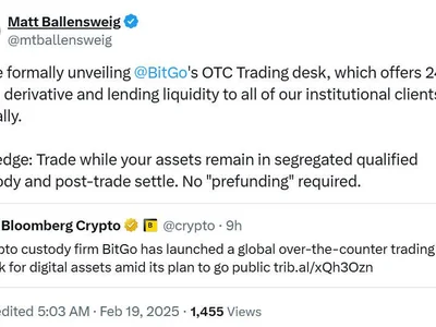 Crypto custodian BitGo launches OTC trading amid rumored late 2025 IPO - 2024, crypto, Crypto, circle, Cointelegraph, donald trump