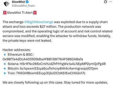 Crypto exchange BigONE loses $27M in third-party attack - usdt, 2024, tron, Cointelegraph, solana, bitcoin, crypto, eth, shib, wallet, snt, Crypto, celr