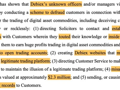 Crypto platform Debiex must pay $2.5M in CFTC ‘pig butchering’ case - eth, usdt, Crypto, Cointelegraph, crypto, tether