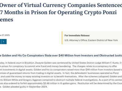  Crypto scammer gets 8 years for $40M eEmpowerCoin, ECoinPlus scams  - crypto, ponzi, Cointelegraph, Crypto, golden, three