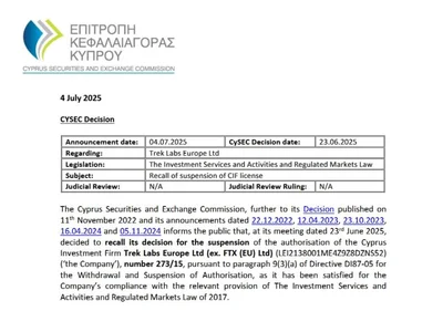 CySEC Says Former FTX EU (Now Trek Labs) Meets Compliance, Lifts Suspension - Finance Magnates, ftx, labs, Crypto