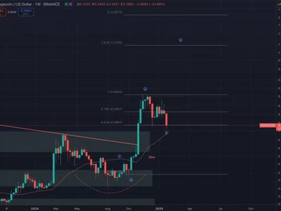 Dogecoin Crashes 40%, But This Analyst Sees A Bullish Setup - wave, cardano, four, xrp, dogecoin, Crypto, doge, NewsBTC, trump, fibonacci