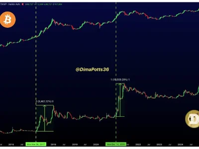 Dogecoin Weekly Chart Shows Bitcoin-Like Movements That Could Trigger Massive Rally - chart, dogecoin, NewsBTC, doge, btc, bitcoin, rally, Crypto, ath, second