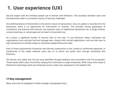  Ethereum Foundation highlights UX, social layer as security ‘challenges’  - layer, defi, Cointelegraph, stellar, ux, ethereum, rwa, solana, Crypto, six