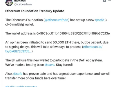  Ethereum Foundation to set aside 50K ETH to support DeFi apps  - solana, safe, bitcoin, Cointelegraph, Crypto, defi, aave, ethereum