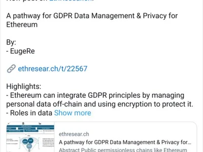 Ethereum privacy roadmap proposes EU GDPR-safe blockchain design - Crypto, pet, ethereum, data, layer, mpc, three, zero, Cointelegraph
