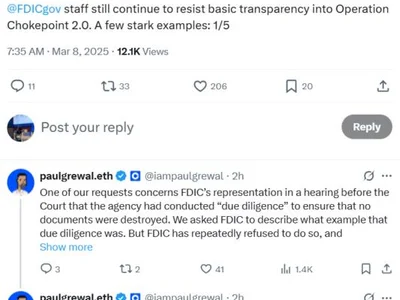 FDIC resists transparency on Operation Chokepoint 2.0 — Coinbase CLO - clo, sec, trump, occ, crypto, Crypto, donald trump, Cointelegraph