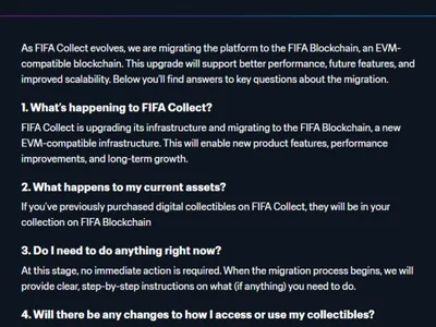  FIFA shifts NFT platform to new Ethereum-compatible blockchain  - defly, modex, new, nft, Cointelegraph, ethereum, pera, Crypto, algorand