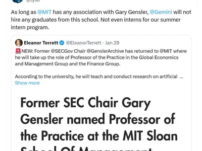 Gemini won’t hire MIT grads unless university drops ex-SEC chair Gensler - Cointelegraph, bitcoin, three, gary, genesis, crypto, one, arkham, summer, Crypto, donald trump, sec, gensler