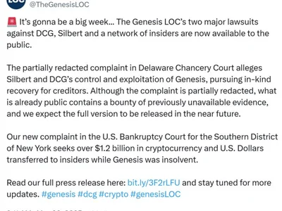 Genesis files dual lawsuits to claw back $3.3B from DCG, Barry Silbert - Cointelegraph, three, second, bitcoin, atm, loc, sec, gbtc, genesis, eth, Crypto
