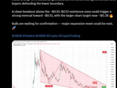 HBAR Price Analysis Shows Falling Wedge Breakout Attempt Near Key Resistance