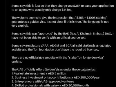 ‘Is this real?’ CZ questions TON’s UAE Golden Visa as gov’t sources stay silent - icp, sca, real, Cointelegraph, ton, may, cz, toncoin, golden, Crypto, ai, vara