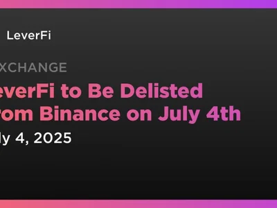 LeverFi to Be Delisted From Binance on July 4th - Crypto, ethereum, kmd, alpha, lto, Coindar, four, bsw, leverfi, lever