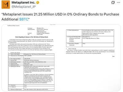 Metaplanet is raising another $21M through bonds to buy more Bitcoin - gme, million, asia, bitcoin, net, Crypto, Cointelegraph, zero