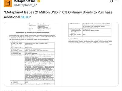 Metaplanet issues $21M in bonds to buy Bitcoin, a day after $50M raise - may, zero, Cointelegraph, Crypto, bitcoin, net, donald trump, million