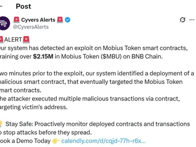 Mobius Token smart contracts on BNB Chain exploited, $2.1M drained - mobius, bitcoin, april, Crypto, Cointelegraph, smart, million