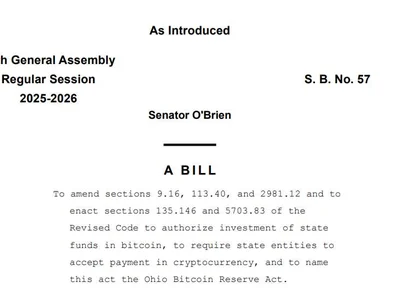 Ohio Senator introduces state’s second Bitcoin reserve bill - one, trump, second, house, crypto, Crypto, Cointelegraph, bitcoin, donald trump, state, twelve