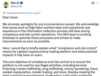 OKX CEO apologizes after ‘false positives’ lock users out of accounts - one, Crypto, Cointelegraph
