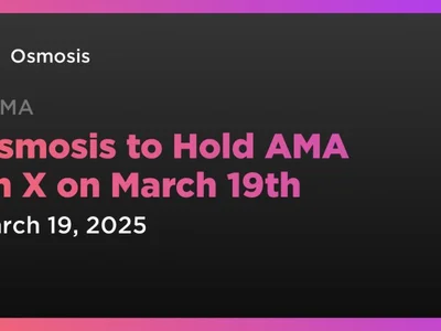 Osmosis to Hold AMA on X on March 19th - bitcoin, dex, ama, osmosis, amm, one, Coindar, Crypto