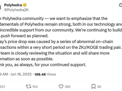Polyhedra’s ZKJ token plummets 83% after ‘abnormal’ transactions - token, Crypto, alpha, koge, polyhedra network, zero, Cointelegraph, zkj