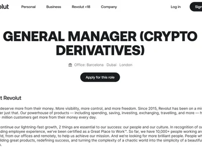 Revolut eyes crypto derivatives push, job listing suggests - 2024, london, crypto, Crypto, one, Cointelegraph