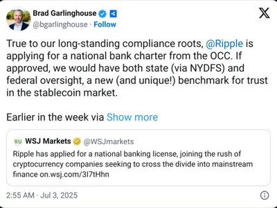  Ripple applies for US banking license, joining crypto rush for legitimacy  - usdc, crypto, bank, circle, stablecoin, occ, xrp, Cointelegraph, Crypto, second