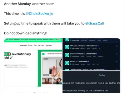 Scammers use fake crypto jobs, ‘GrassCall’ meeting app to drain wallets - crypto, ten, Crypto, x, Cointelegraph, job, nft