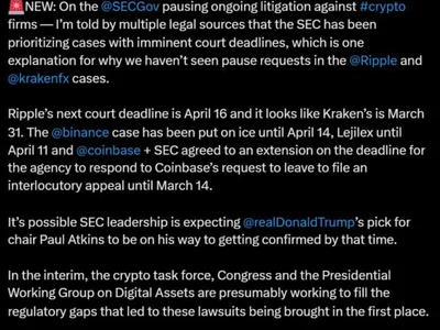 SEC first pausing crypto lawsuits with imminent deadlines: Report - xrp, donald trump, Cointelegraph, america, Crypto, trump, sec, crypto, second