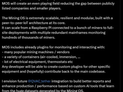  Tether plans to open-source Bitcoin mining OS; CEO says 'no need' for 3rd party vendors  - Crypto, ai, stablecoin, ocean, tether, bitcoin, Cointelegraph, hive, april, new