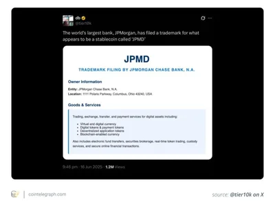The $1,150 trademark that could change crypto: What’s hiding in JPMorgan’s JPMD filing? - usdt, base, Crypto, Cointelegraph, crypto, ethereum, stablecoin, circle, usdc