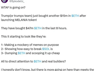 Trump crypto project buys $48M ETH as token strengthens vs Bitcoin - donald trump, token, world, Cointelegraph, eth, eric, bitcoin, solana, trump, Crypto