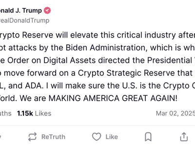 Trump directs working group to ‘move forward’ on SOL, XRP, and ADA Crypto Strategic Reserve - trump, ada, block, crypto, usdc, Crypto, bitcoin, solana, eth, arkham, cardano, The Block, xrp