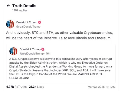 Trump Endorses 5 Cryptos For National Reserve – Bitcoin To Be ‘At The Heart’ Of It - 2024, ada, ethereum, bitcoin, xrp, crypto, cardano, solana, trump, eth, donald trump, Crypto, NewsBTC