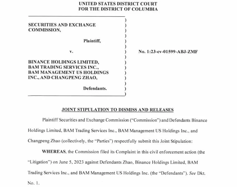 SEC drops lawsuit against crypto giant Binance