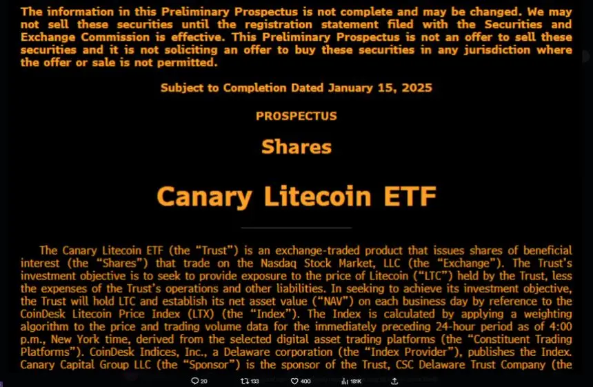 Spot Crypto ETFs: Litecoin Likely Next In Line For SEC Nod