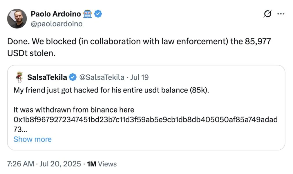 Stablecoin or CBDC? Tether’s latest freeze adds fuel to decentralization debate