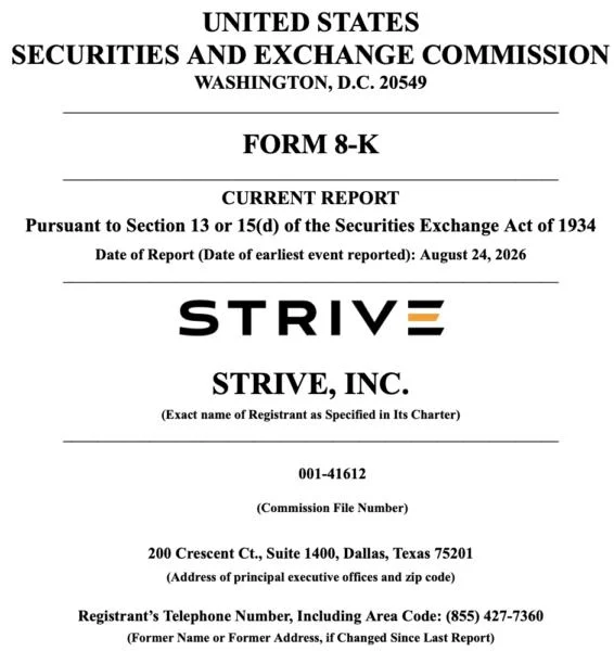 Strive buys 1,110 Bitcoin for $81.5M, holdings top 21K BTC; ASST shares surge 11%