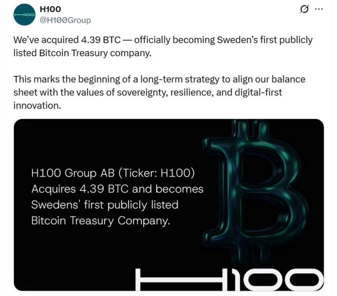 Swedish health firm jumps 37% on first Bitcoin buy, China EV seller to buy 1K BTC