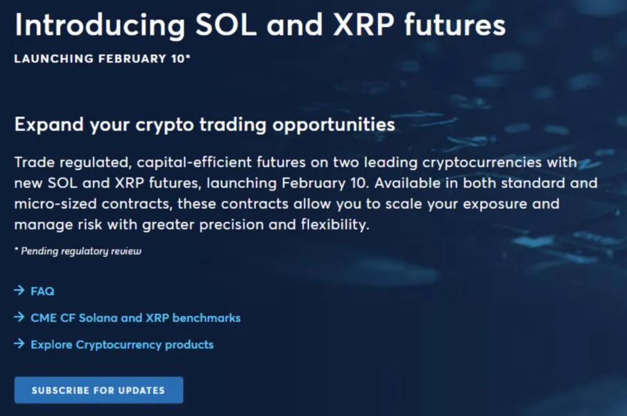 The CME will launch Ripple and Solana futures